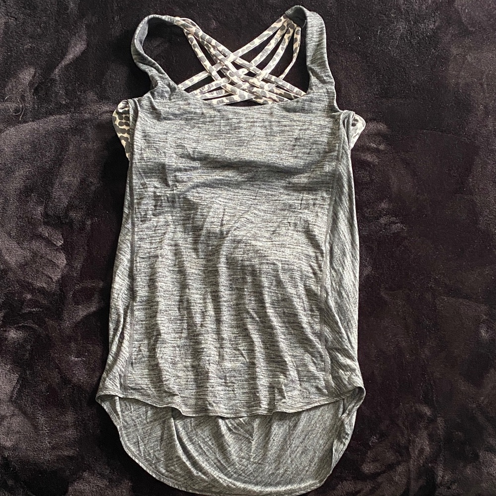 Lululemon Athletica Heather Gray Strappy Tank Top